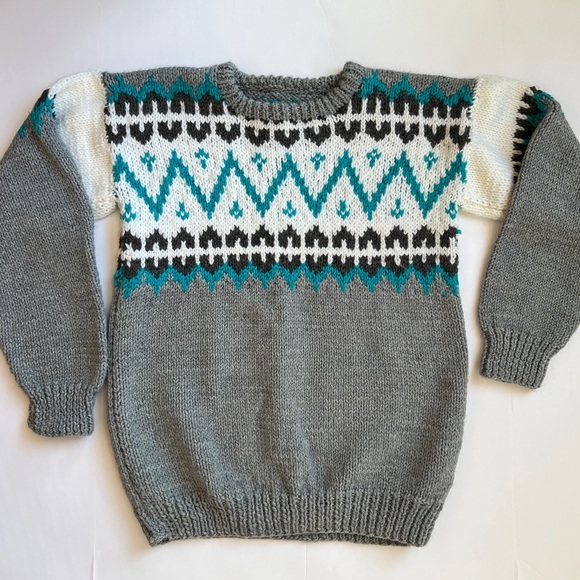 Vintage Hand-knit Wool Sweater - Picture 4 of 8